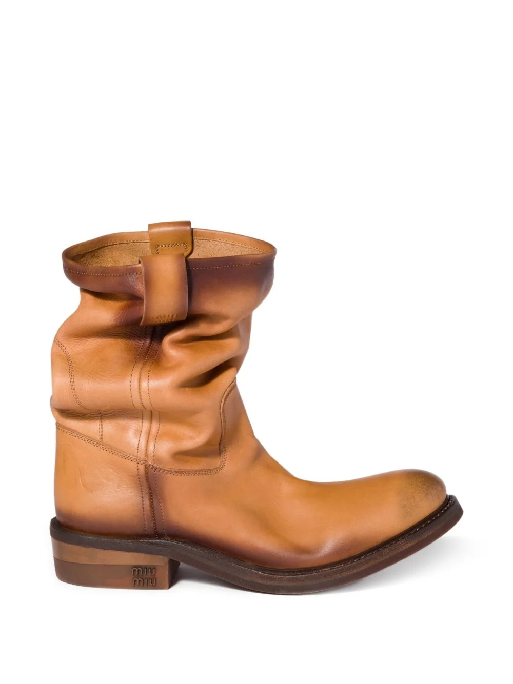 Miu Miu Women Foule Leather Boots - 1
