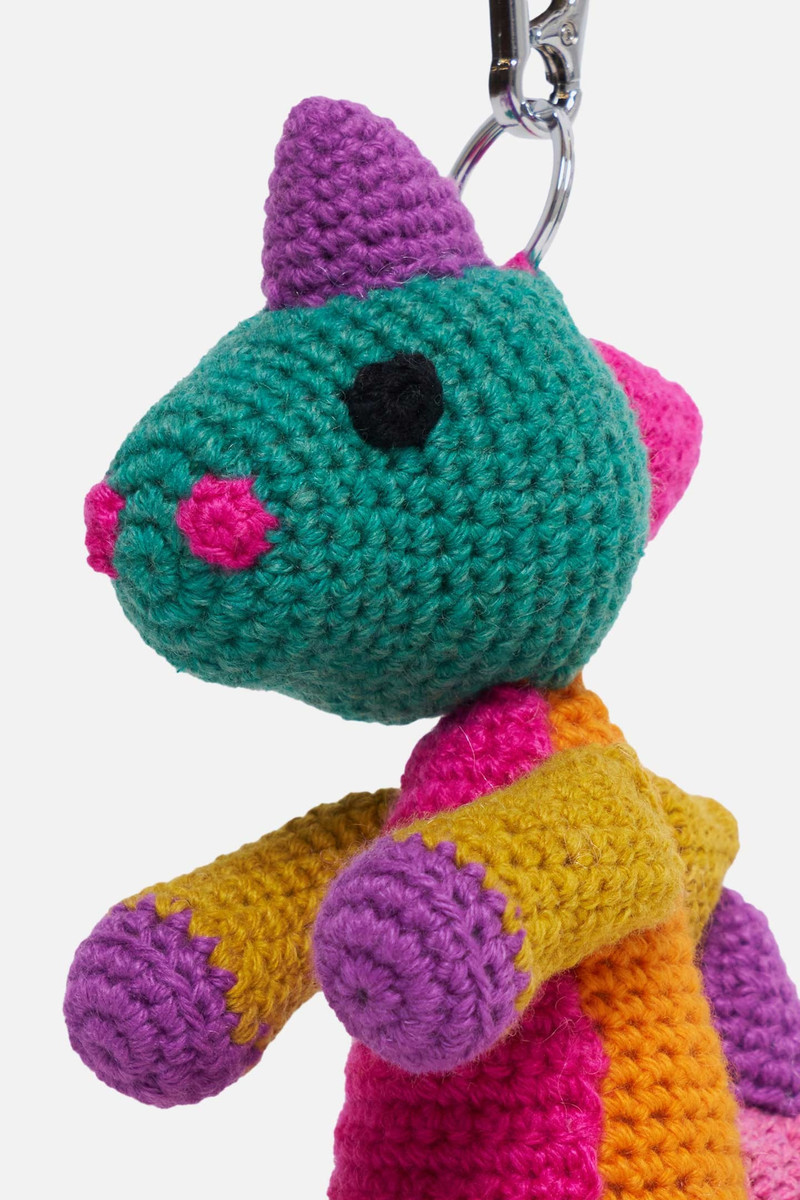 The Elder Statesman CROCHET DINOSAUR KEYCHAIN CHARM outlook