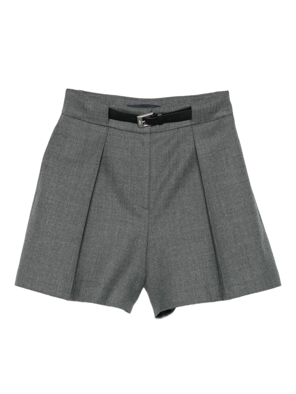 pleated belted shorts - 1