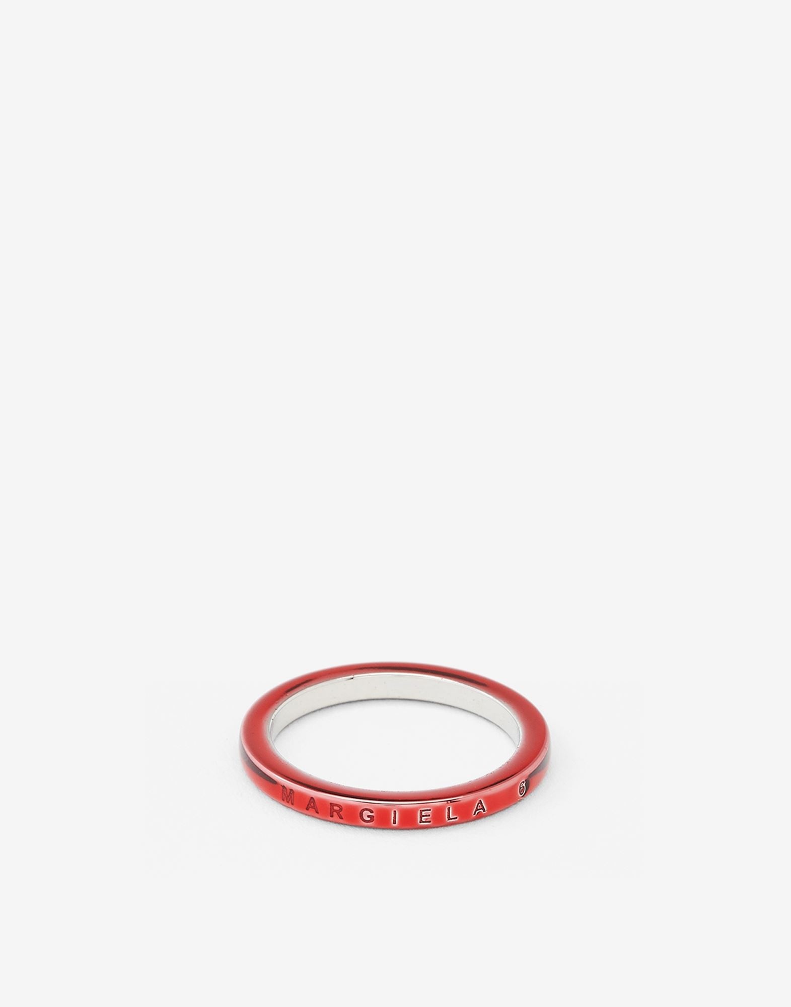 Margiela 6 logo slim brass ring - 2