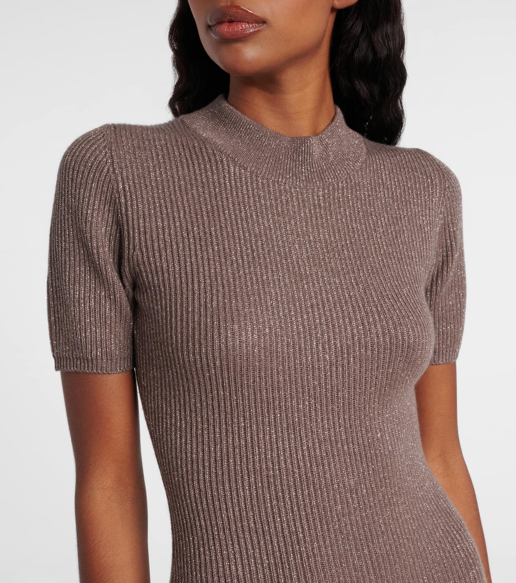 Ribbed-knit cashmere-blend maxi dress - 4