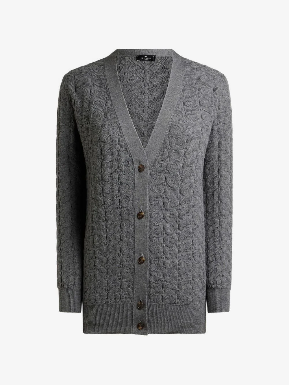 wool cardigan with Paisley detailing - 1