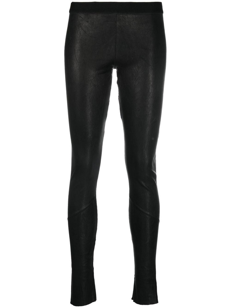 low-rise leather leggings 1