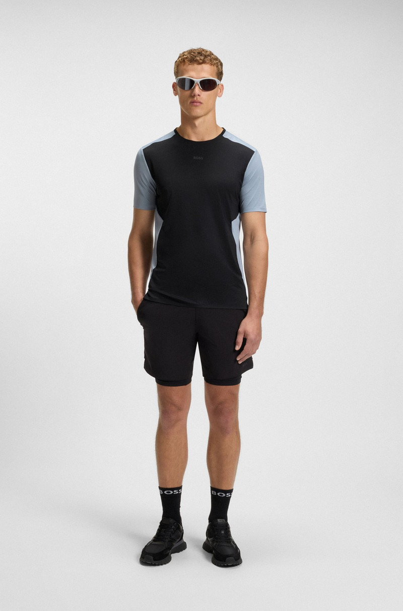 BOSS ACTIVE MESH-JERSEY T-SHIRT WITH DECORATIVE REFLECTIVE DETAILS outlook
