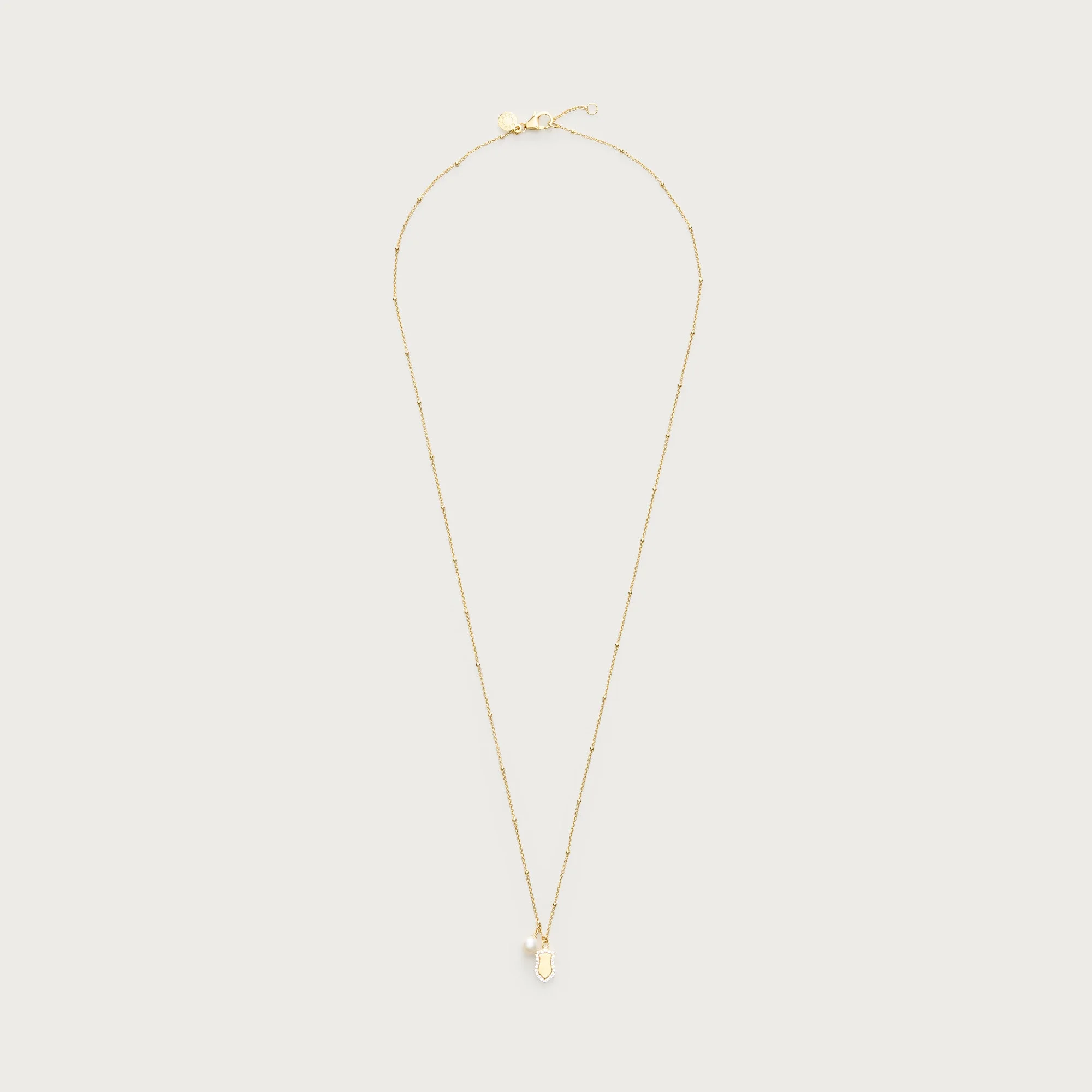 18k gold vermeil freshwater pearl charm necklace - 1