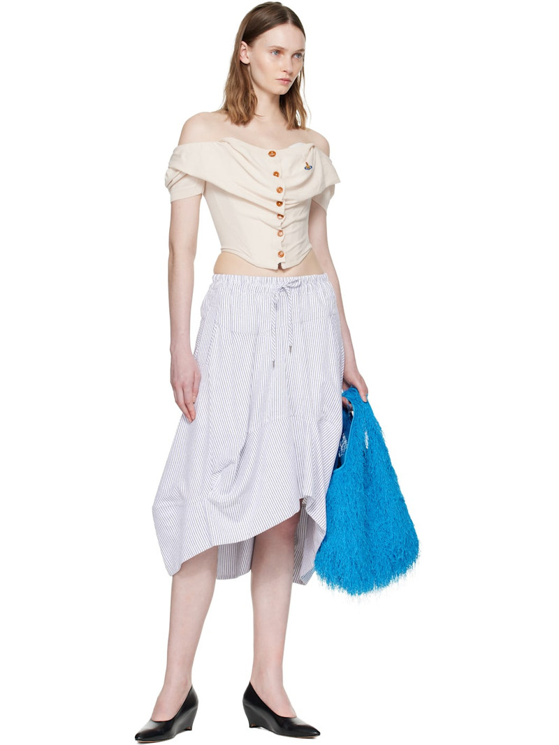 Vivienne Westwood White & Blue Aerodrome Midi Skirt outlook