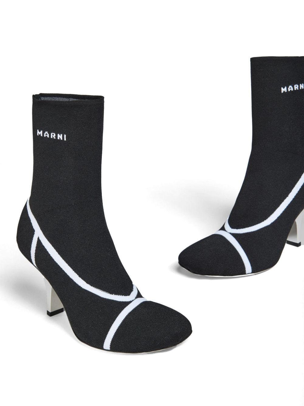 logo intarsia-knit ankle boots - 4