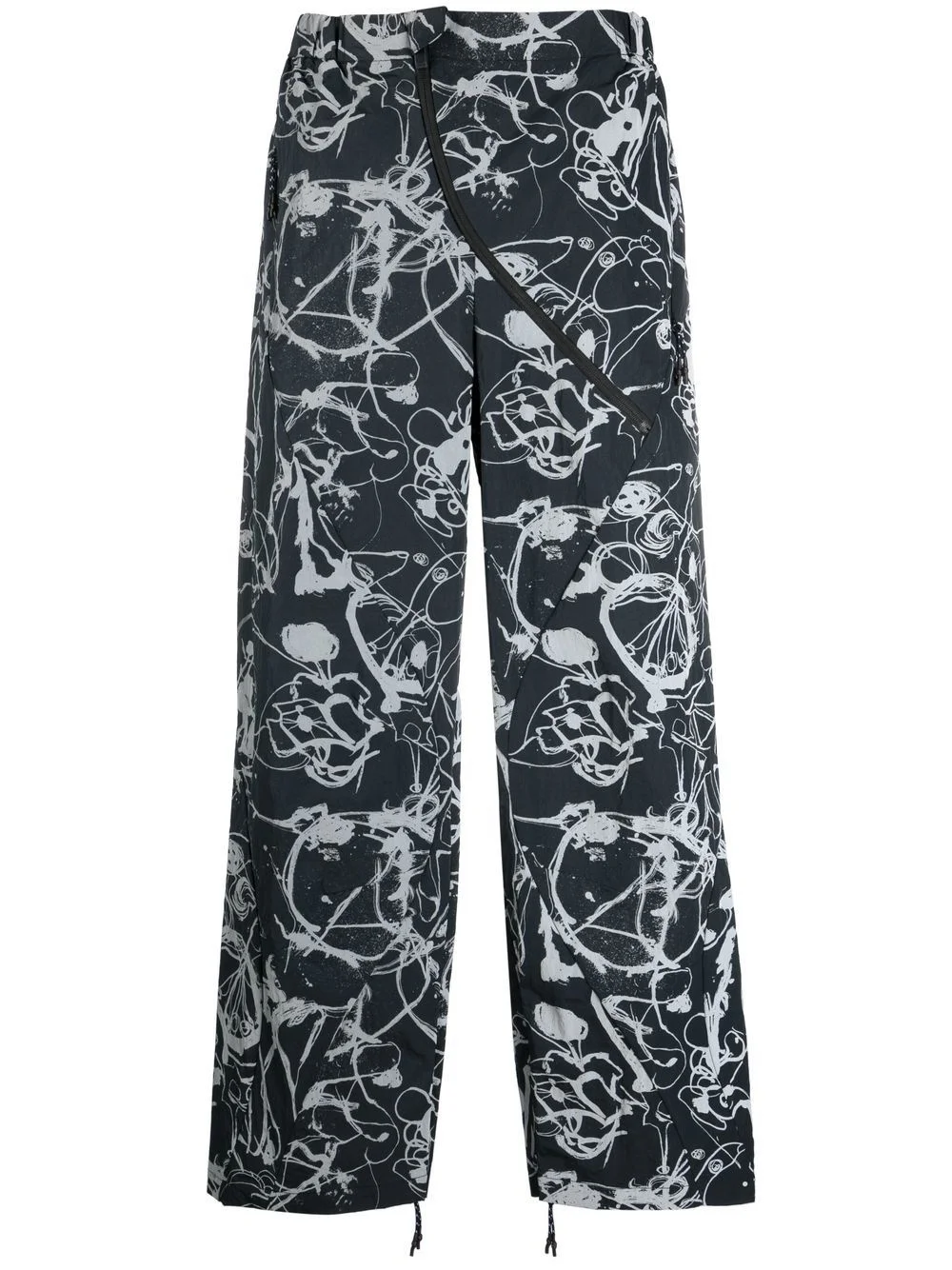 abstract-print straight-leg trousers - 1