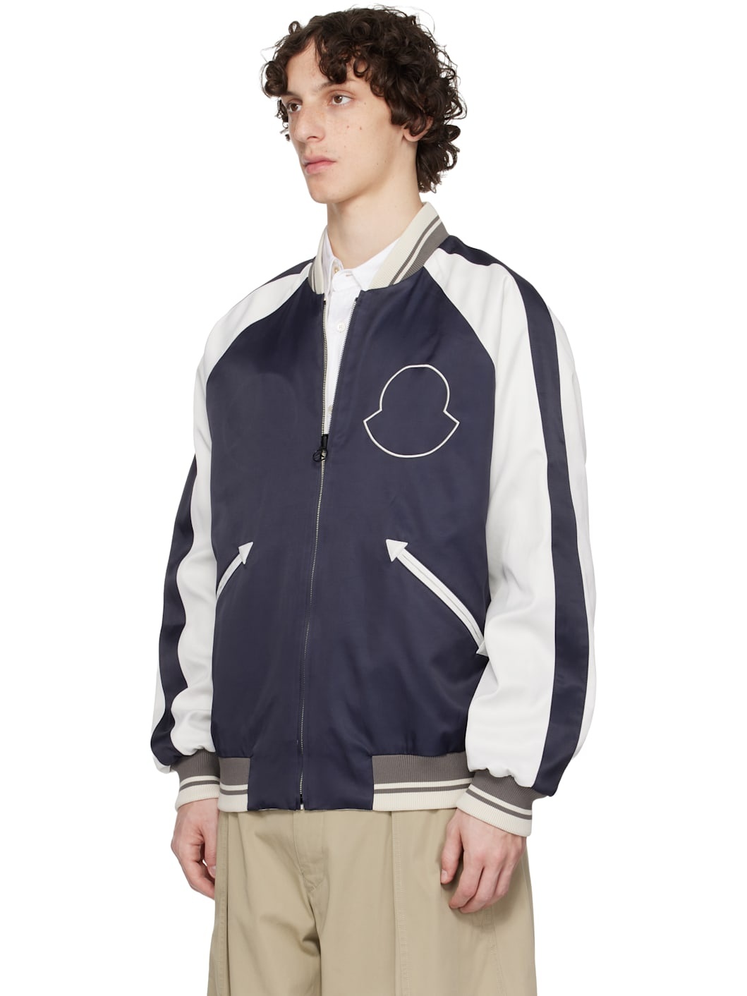 Mercedes-Benz by NIGO White & Navy Satet Reversible Jacket - 4