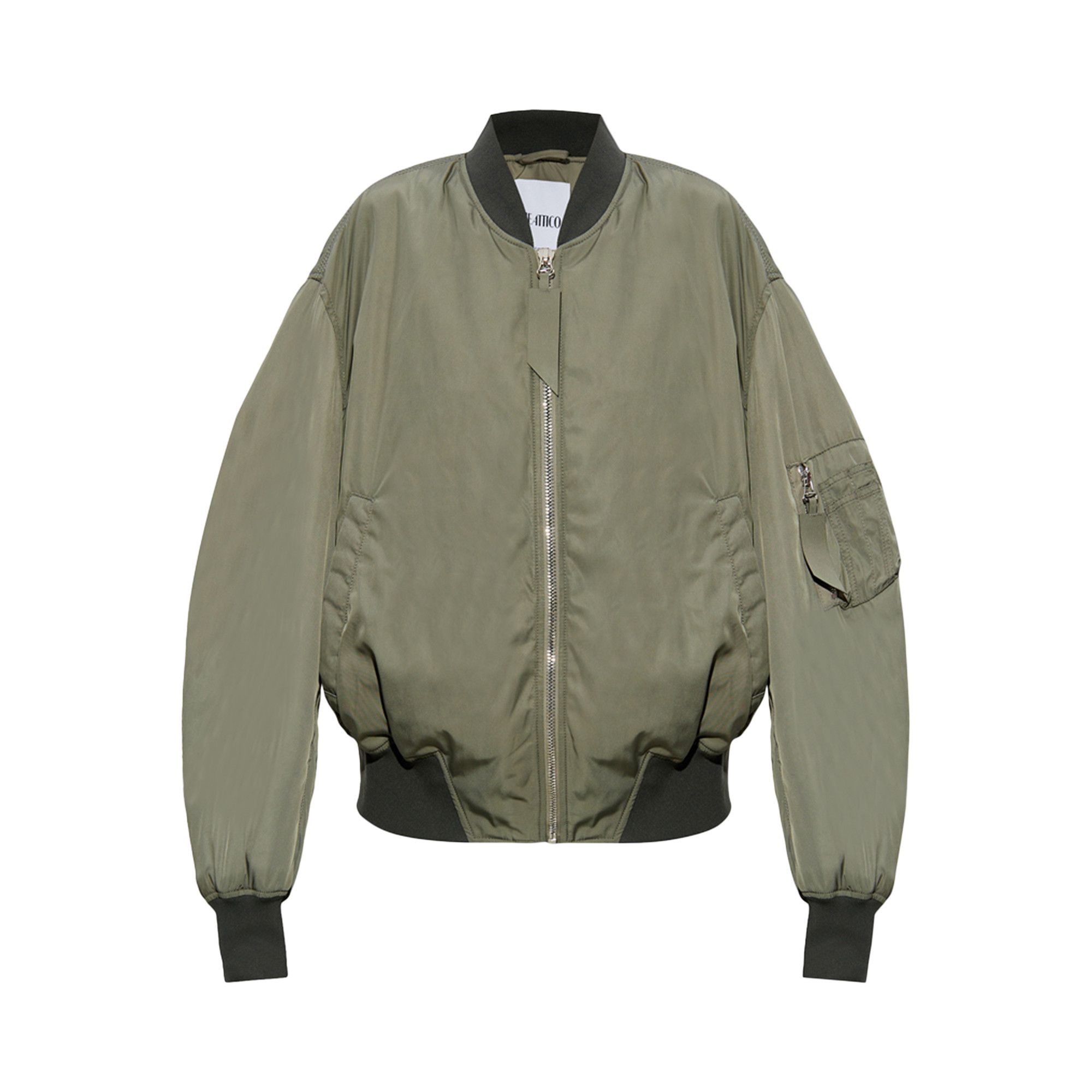 The Attico Nylon Bomber Jacket 'Military Green' - 1