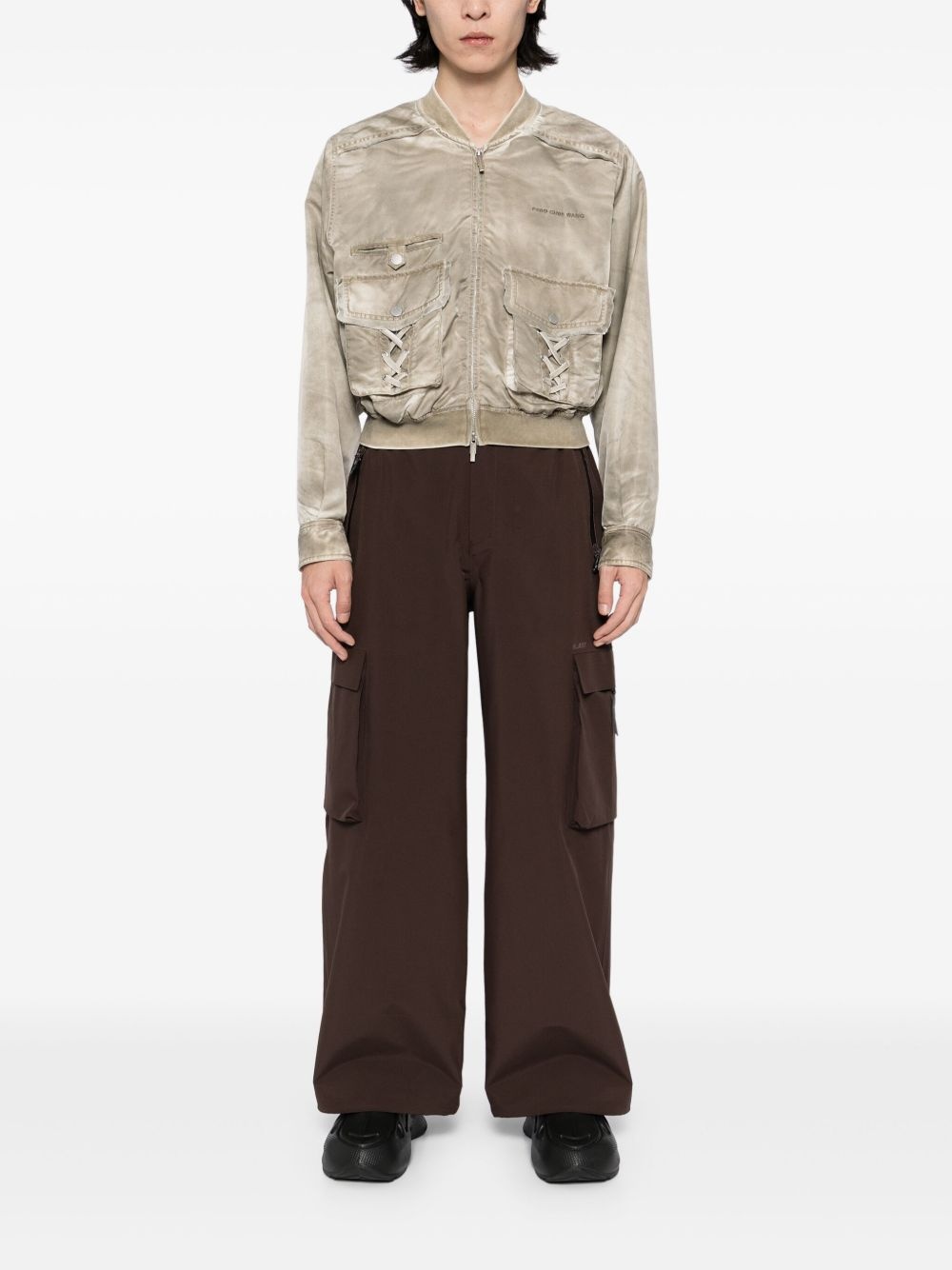 logo-embroidered bomber jacket - 2