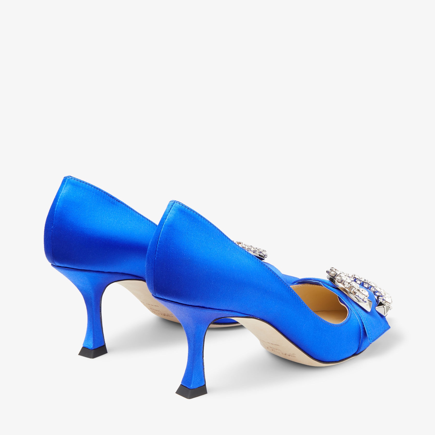 JIMMY CHOO Melva 70 Ultraviolet Satin Pointed-Toe Pumps with 