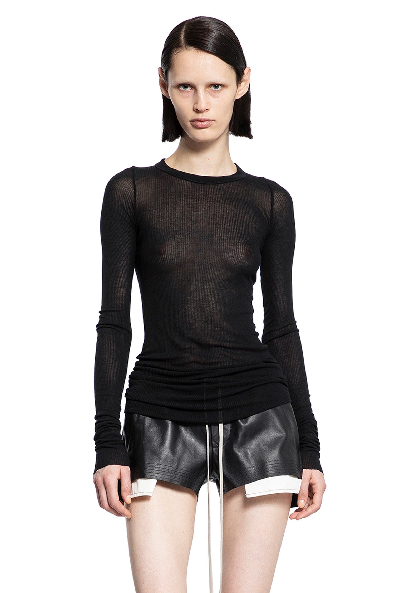 Rib-Long-Sleeve-Tee-In-Viscose-Silk-Rib-Jersey - 1