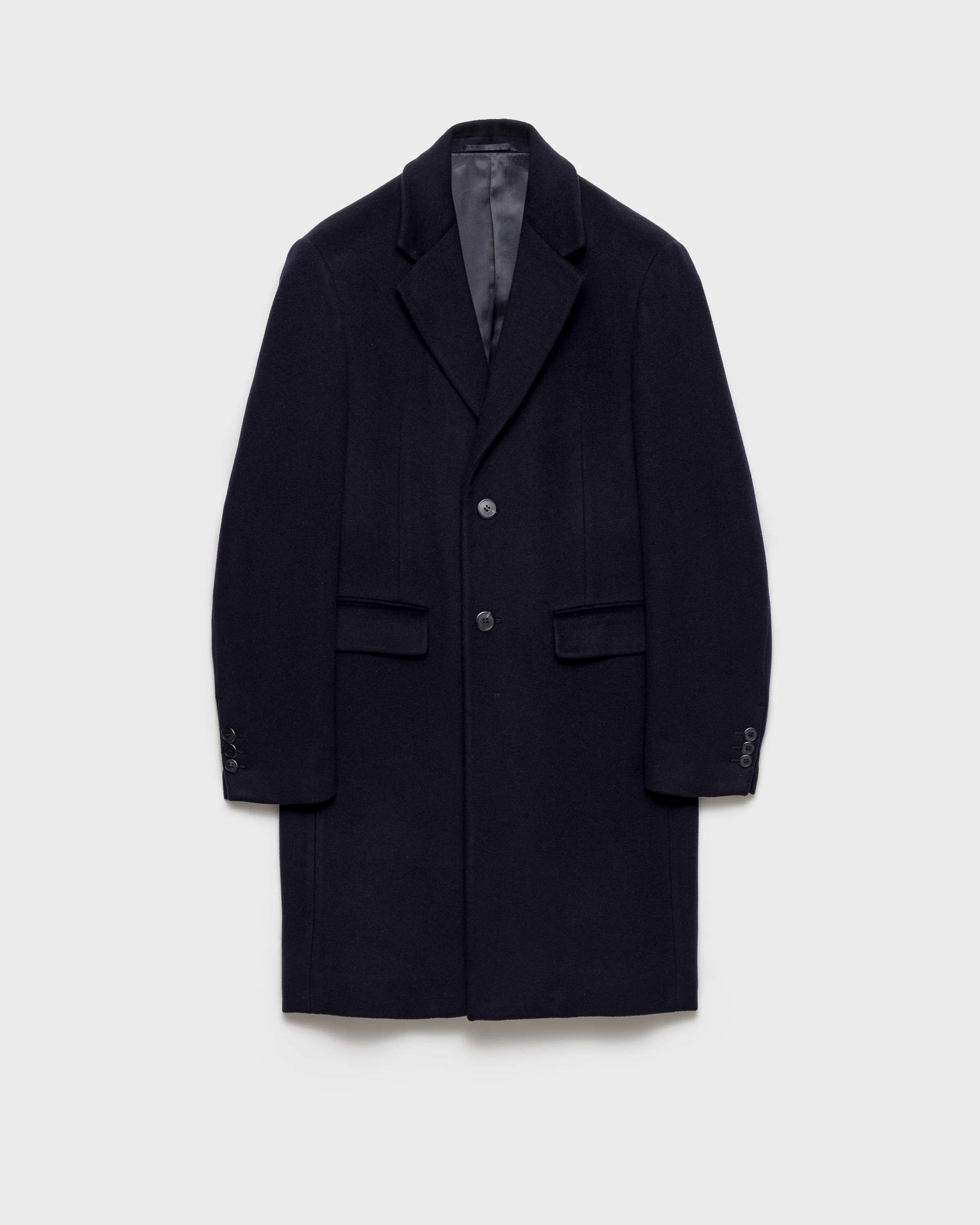 Single-breasted wool and cashmere coat - 1