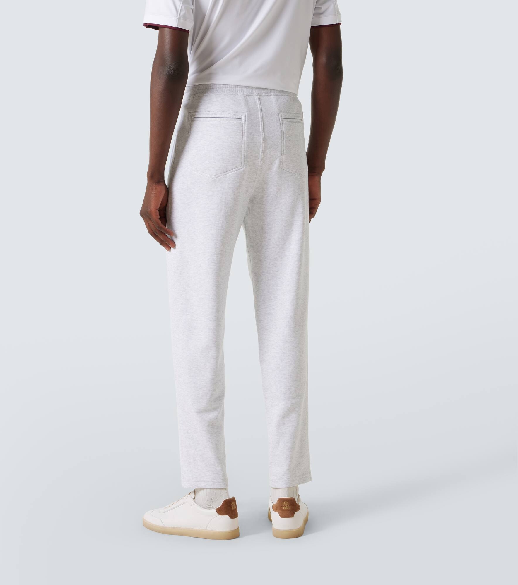 Cotton-blend jersey sweatpants - 4