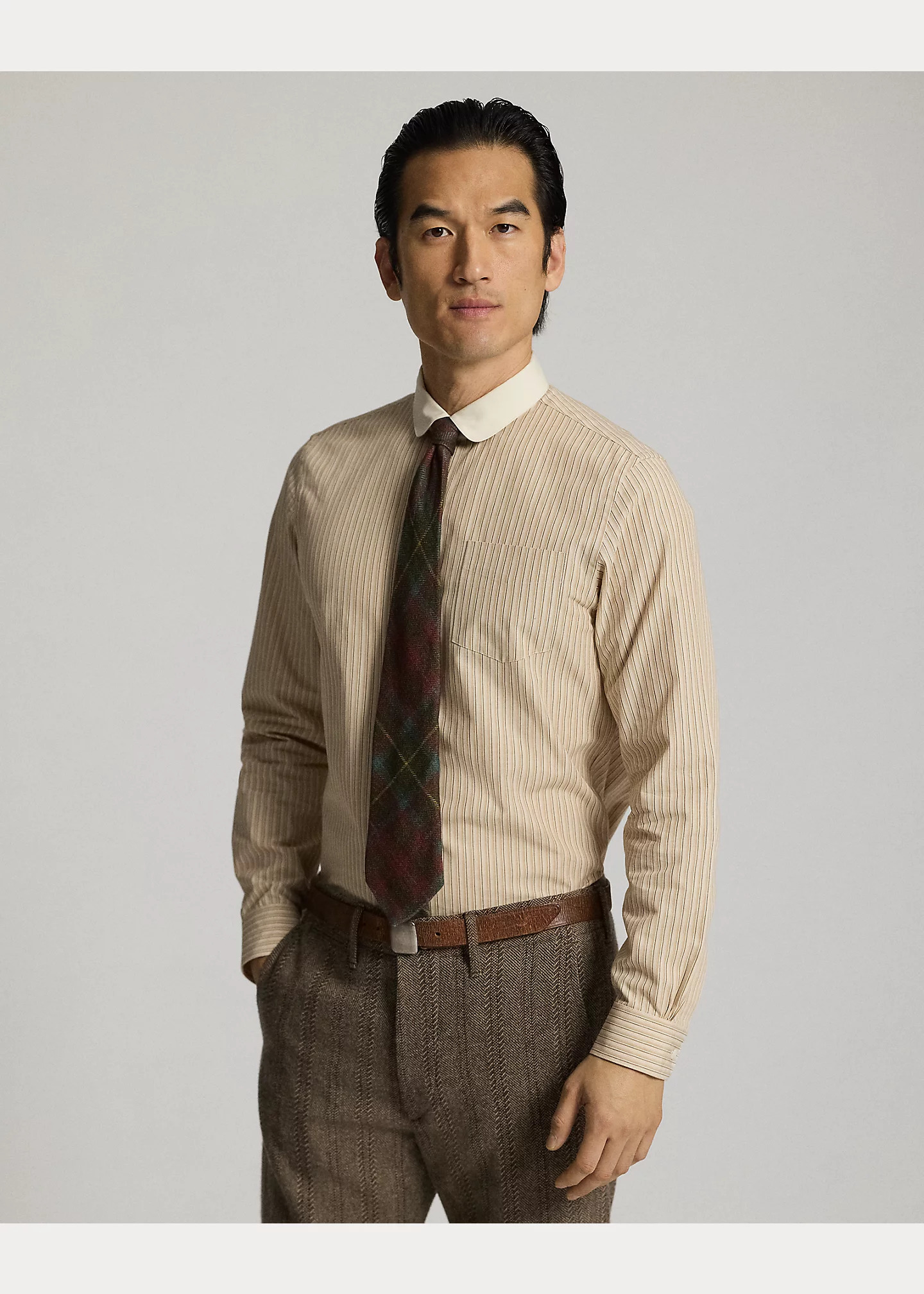 Slim Fit Striped Dobby Shirt - 2
