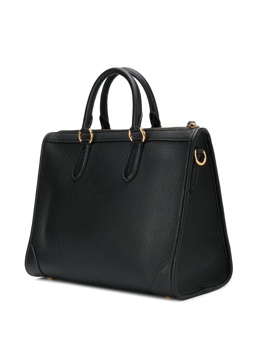 zipped leather tote bag - 3