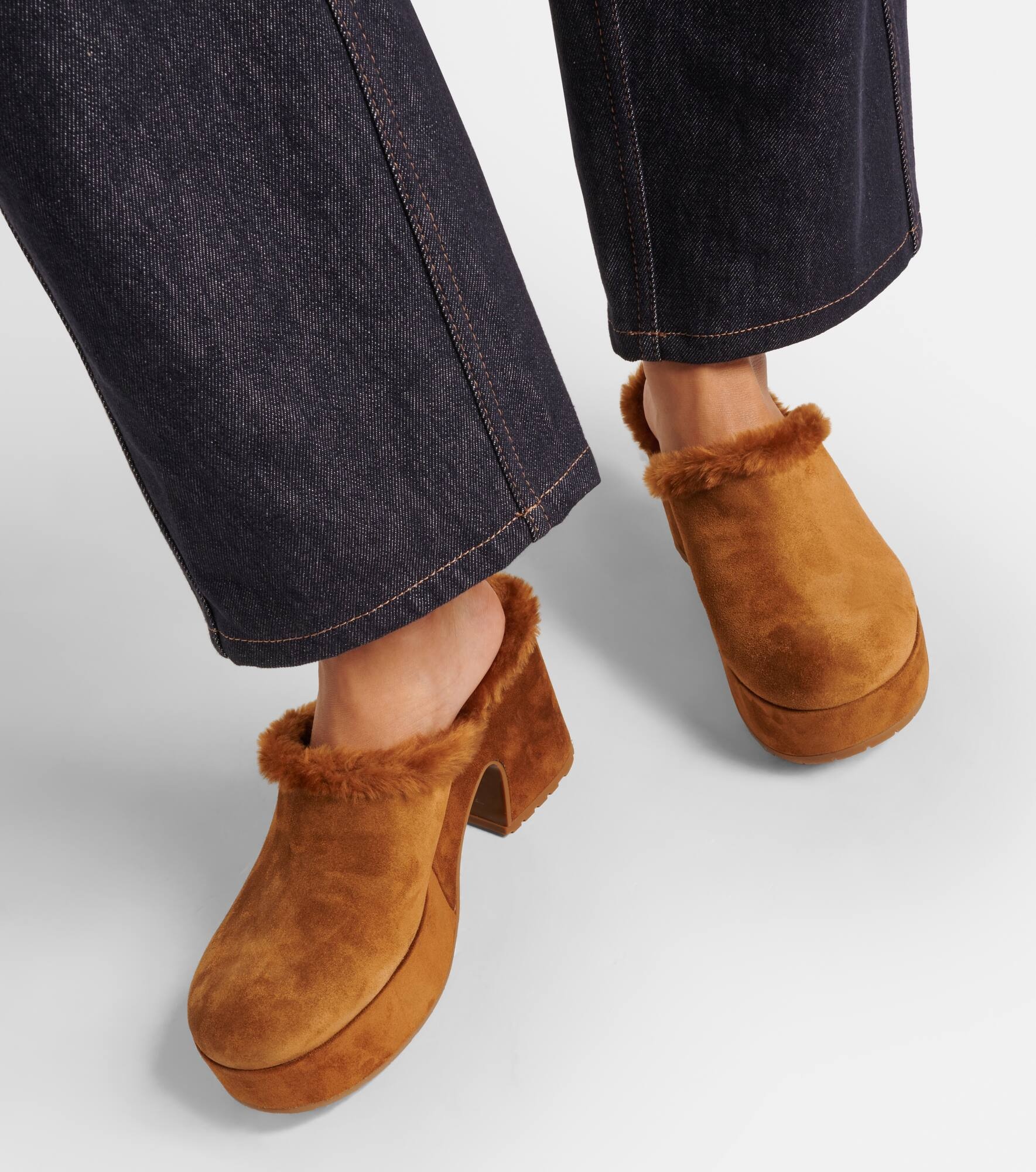 Lyss 55 suede platform clogs - 4