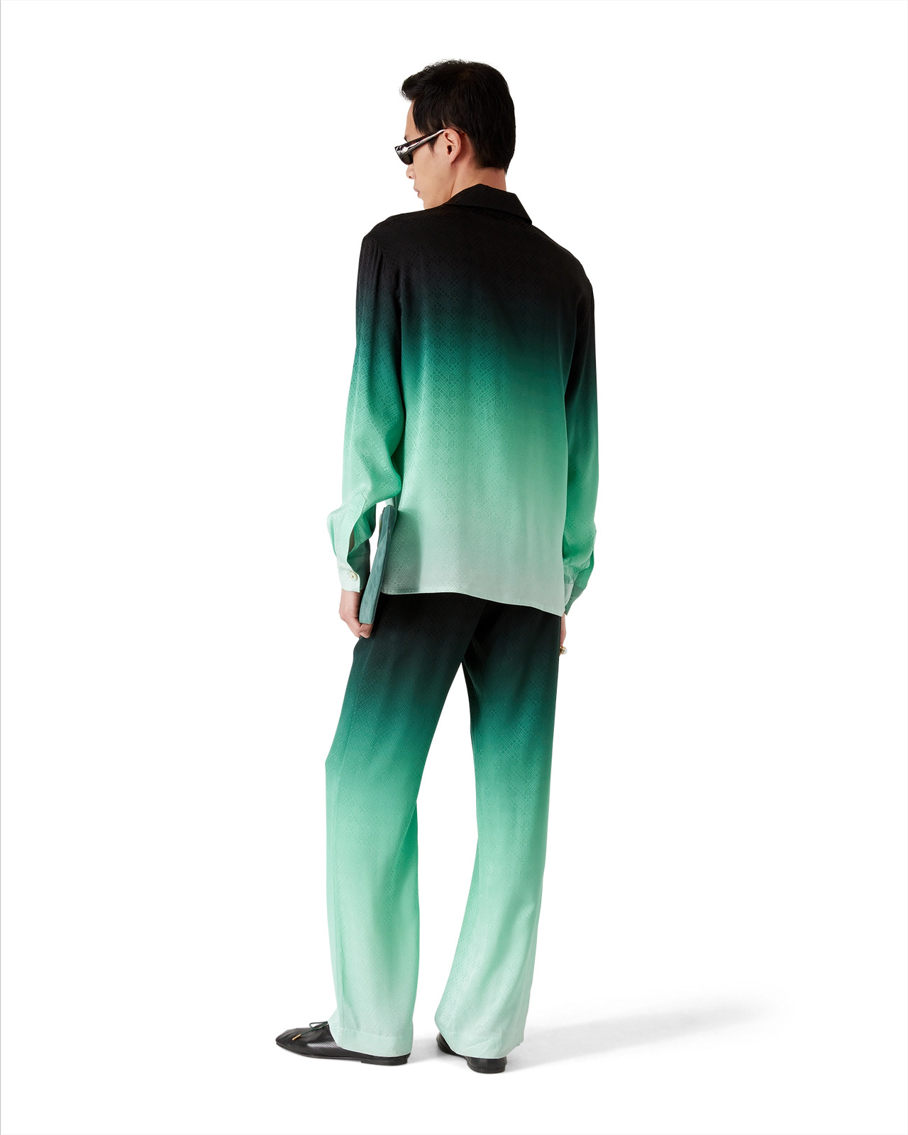 Gradient Ping Pong Jacquard Silk Shirt - 5