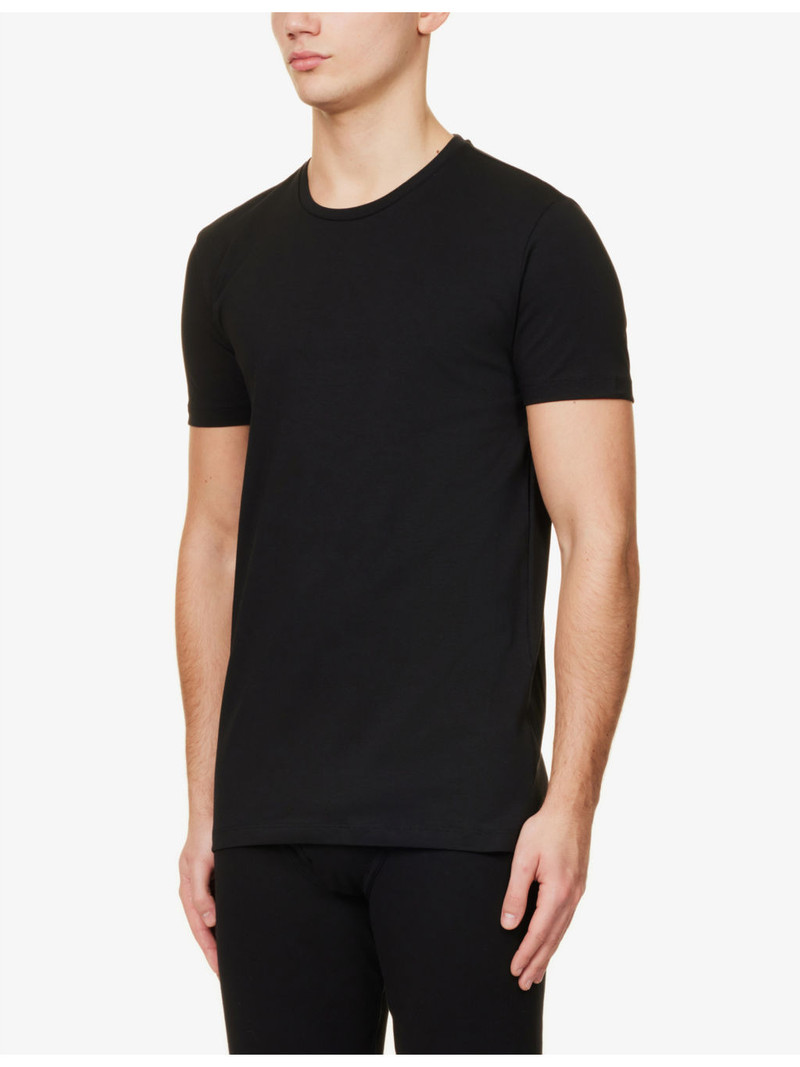 Regular-fit crewneck stretch-cotton T-shirt 3