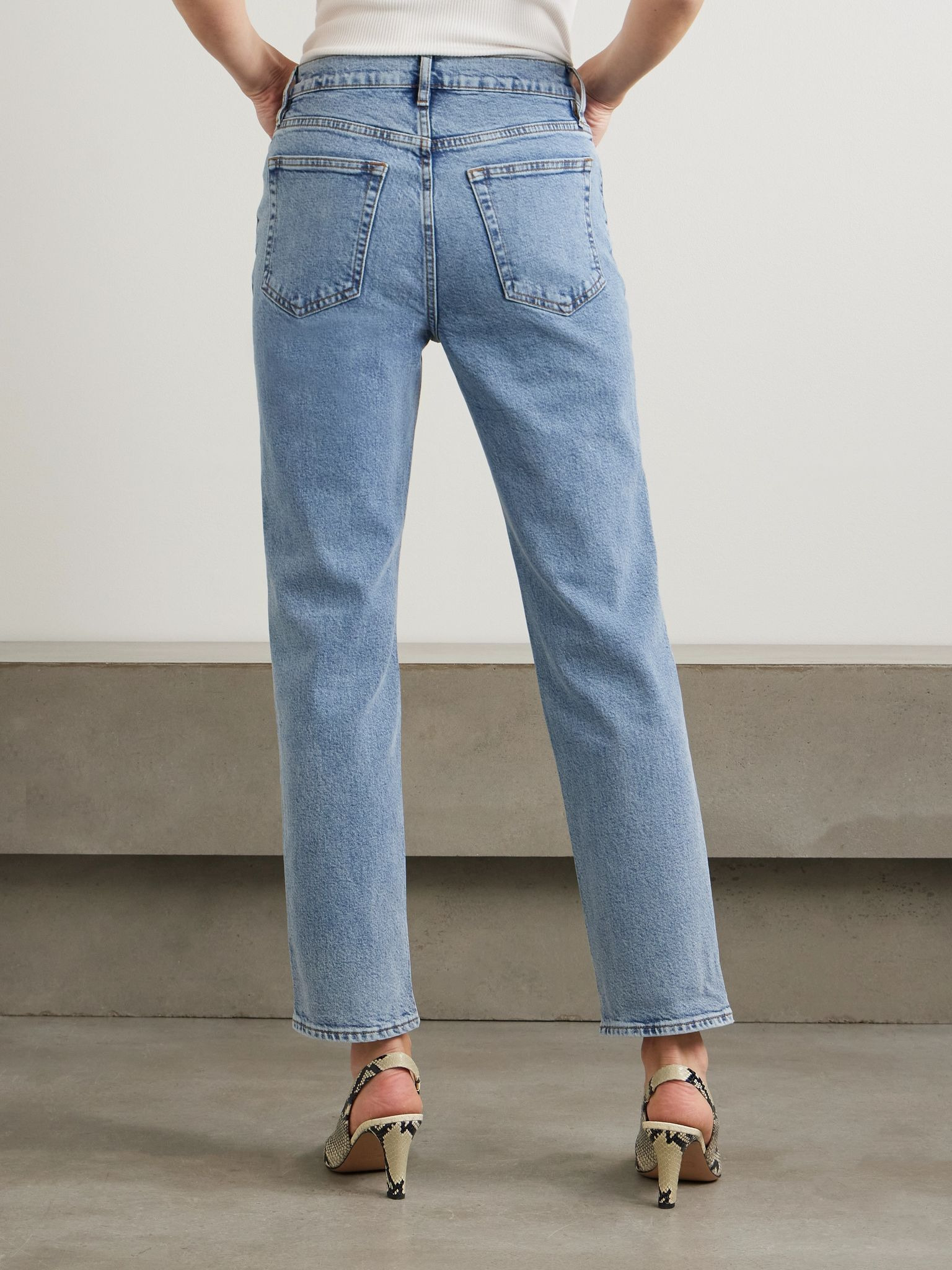The Borrowed high-rise slim-leg jeans Light denim - 4