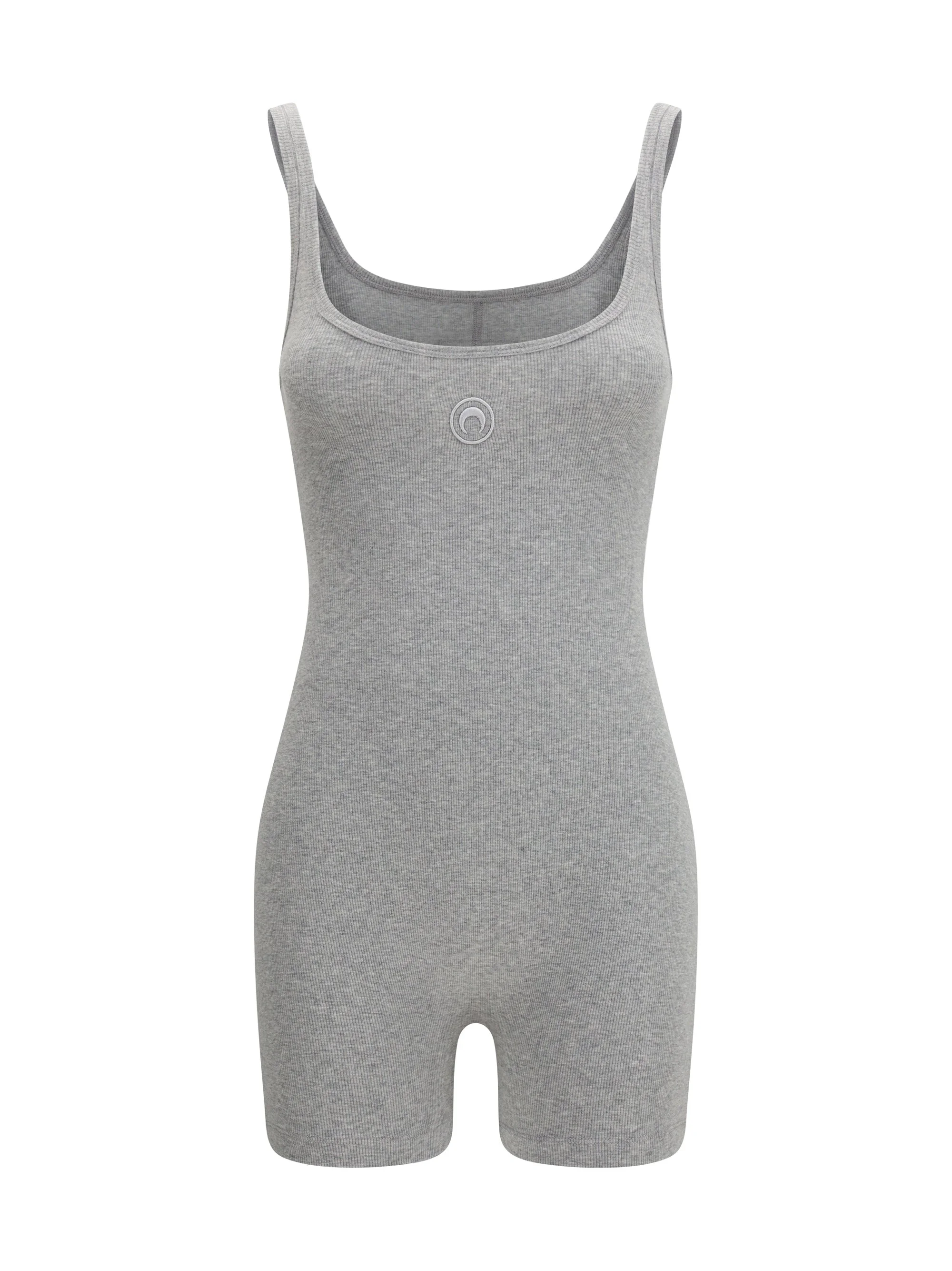 Marine Serre Women Moon Logo Ribbed Jersey Short Catsuit - 1