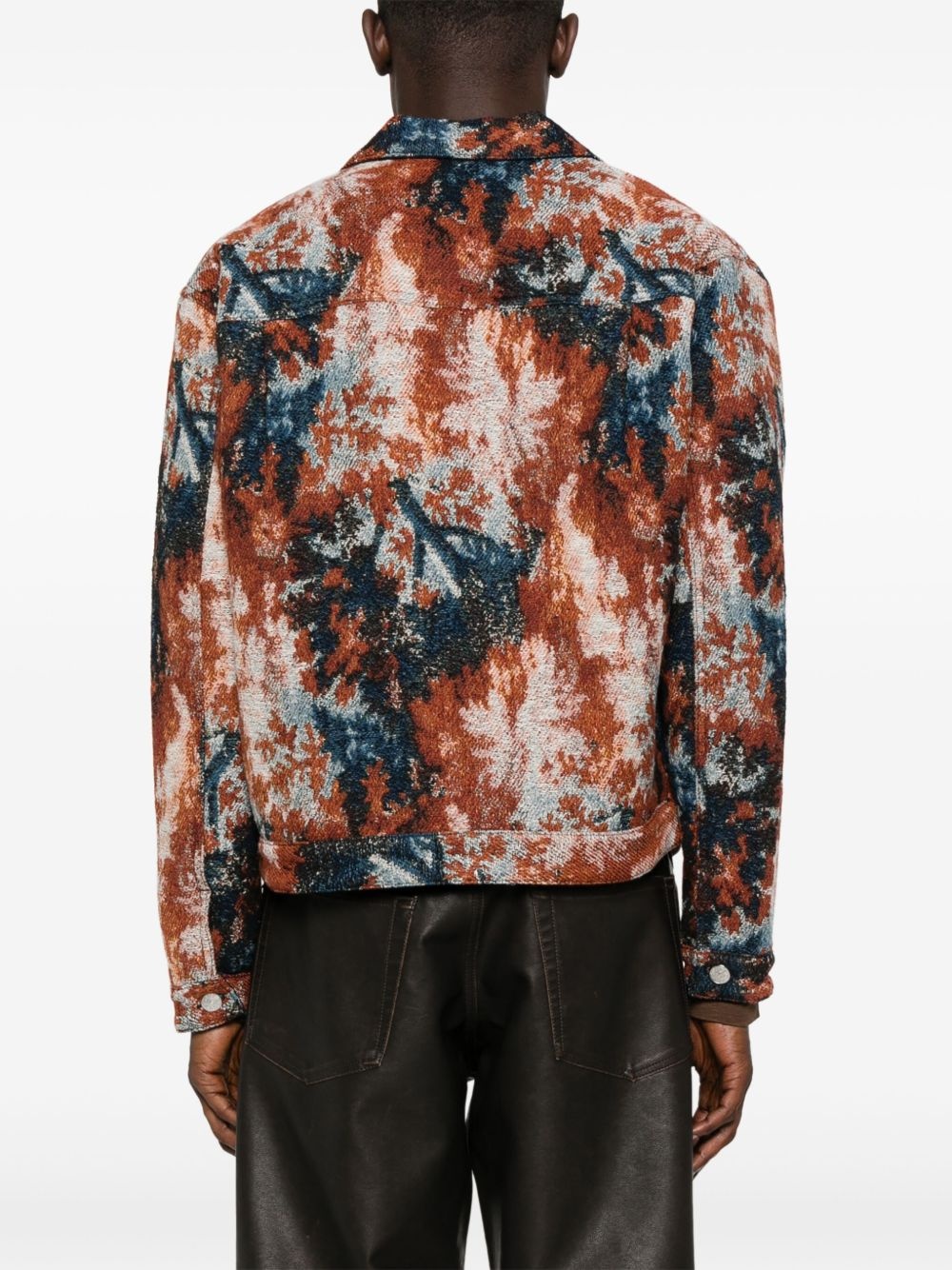abstract-print shirt jacket - 4