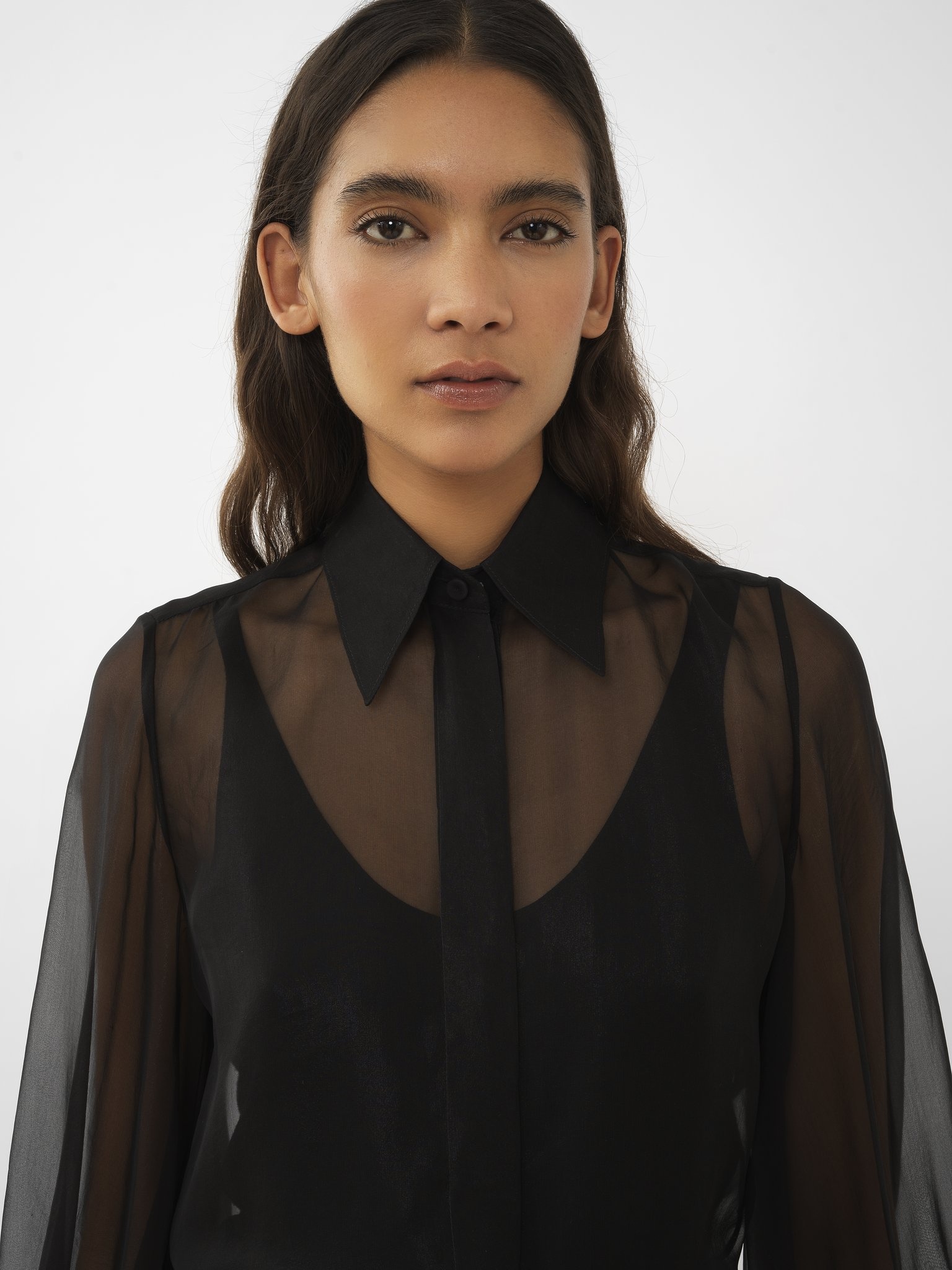GATHERED-SLEEVE BLOUSE - 6
