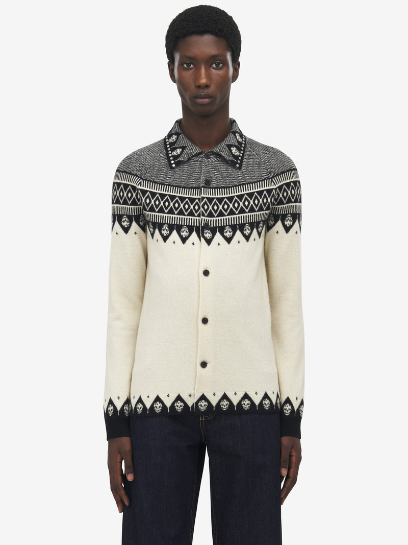 Alexander McQueen Fair Isle Polo Cardigan outlook