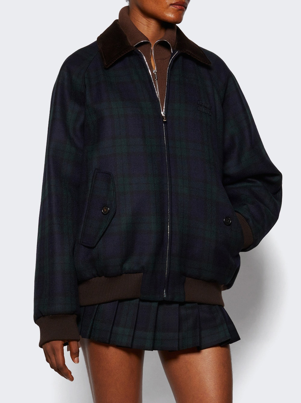 Twill Check Jacket Blu And Verde - 2