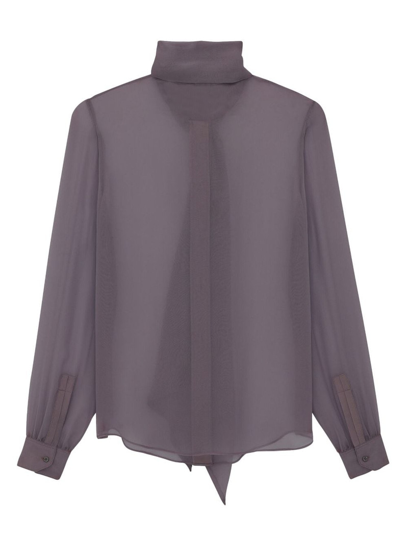SAINT LAURENT pussy-bow silk shirt outlook