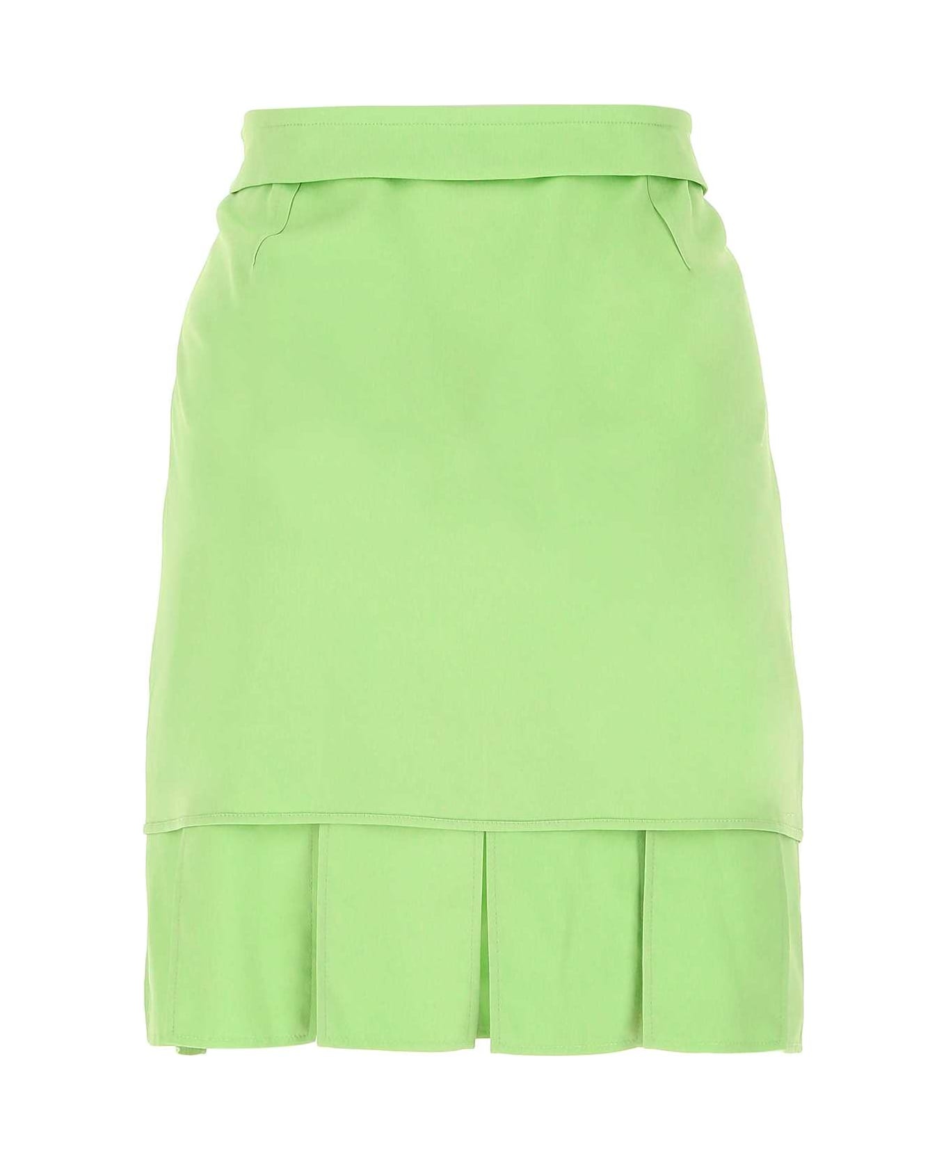Pastel Green Stretch Viscose Miniskirt - 2