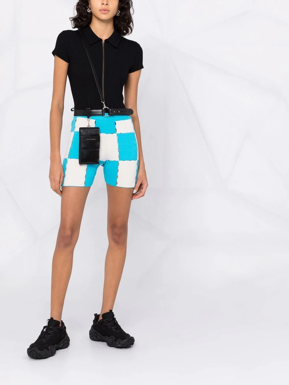 patchwork check shorts - 2