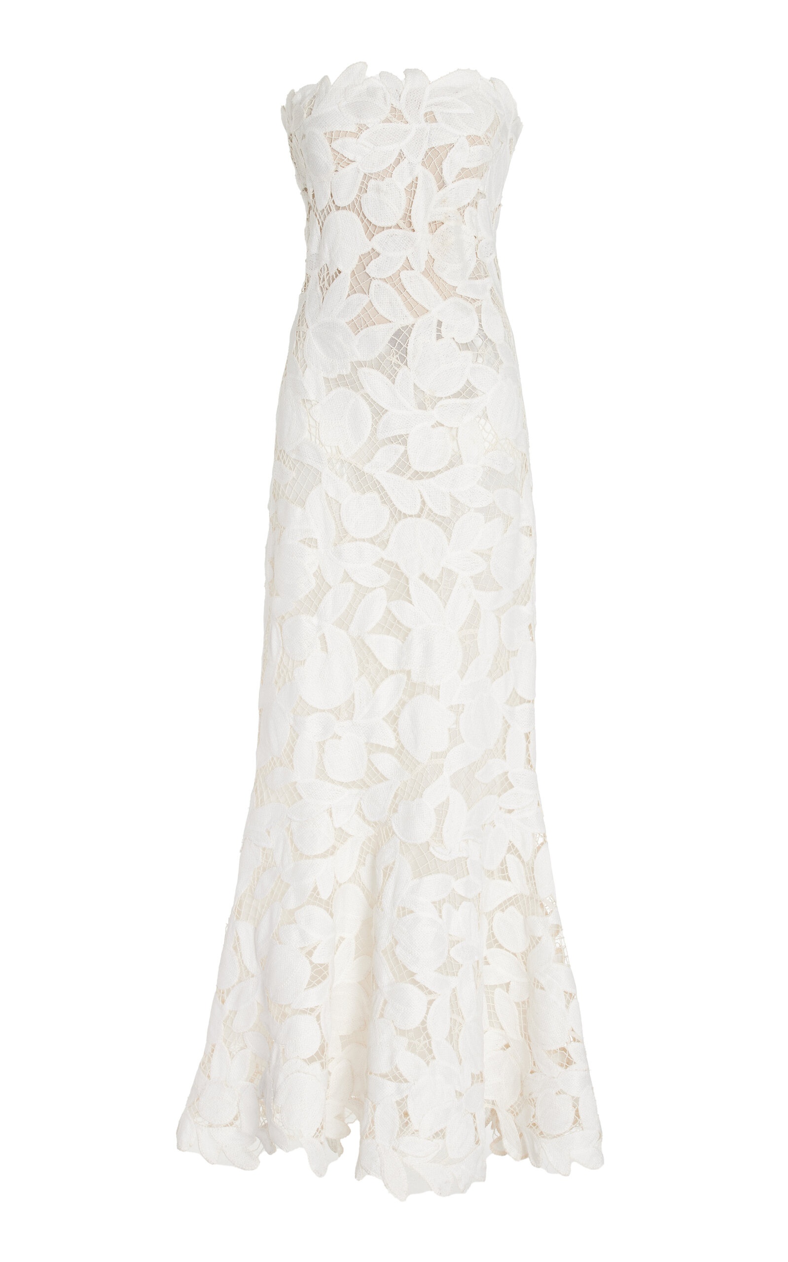 Valletta Embroidered Lace Maxi Dress white - 1