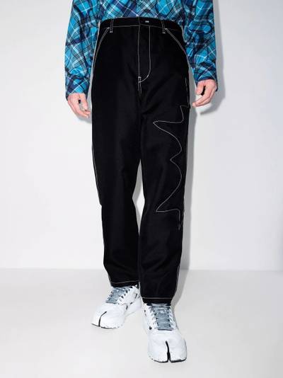 Comme des Garçons SHIRT contrast-stitching straight leg trousers outlook