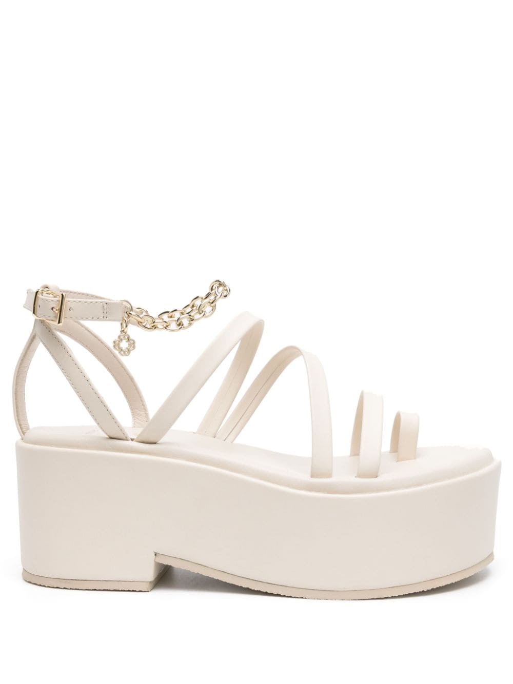 chain-embellished platform sandals - 1