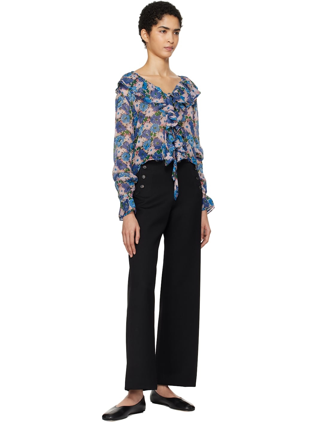 Black Riding Twill Sailor Trousers - 4