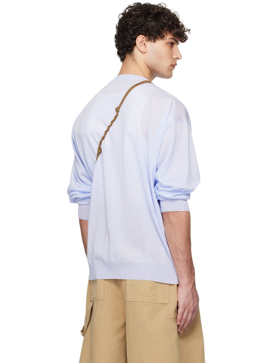 Blue Sheer Crewneck Cardigan - 3