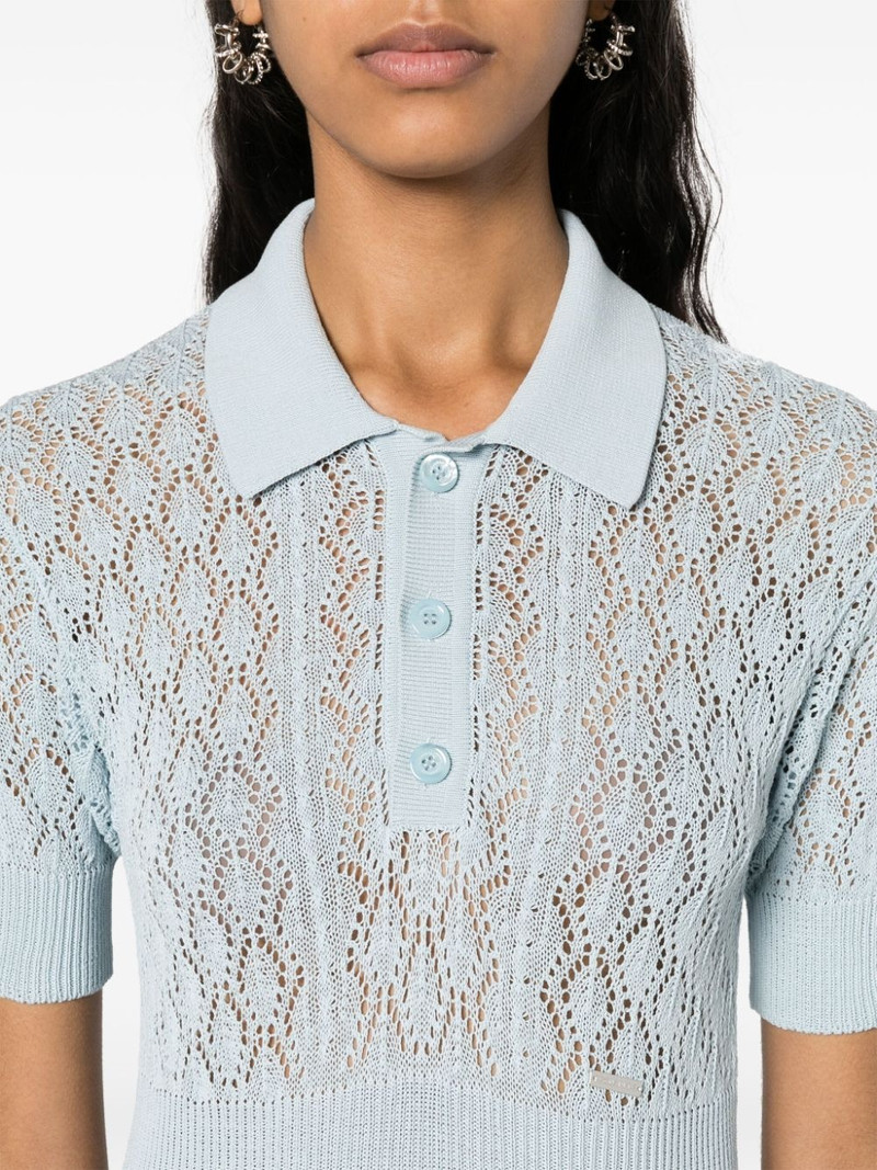 open-knit polo-collar dress 5