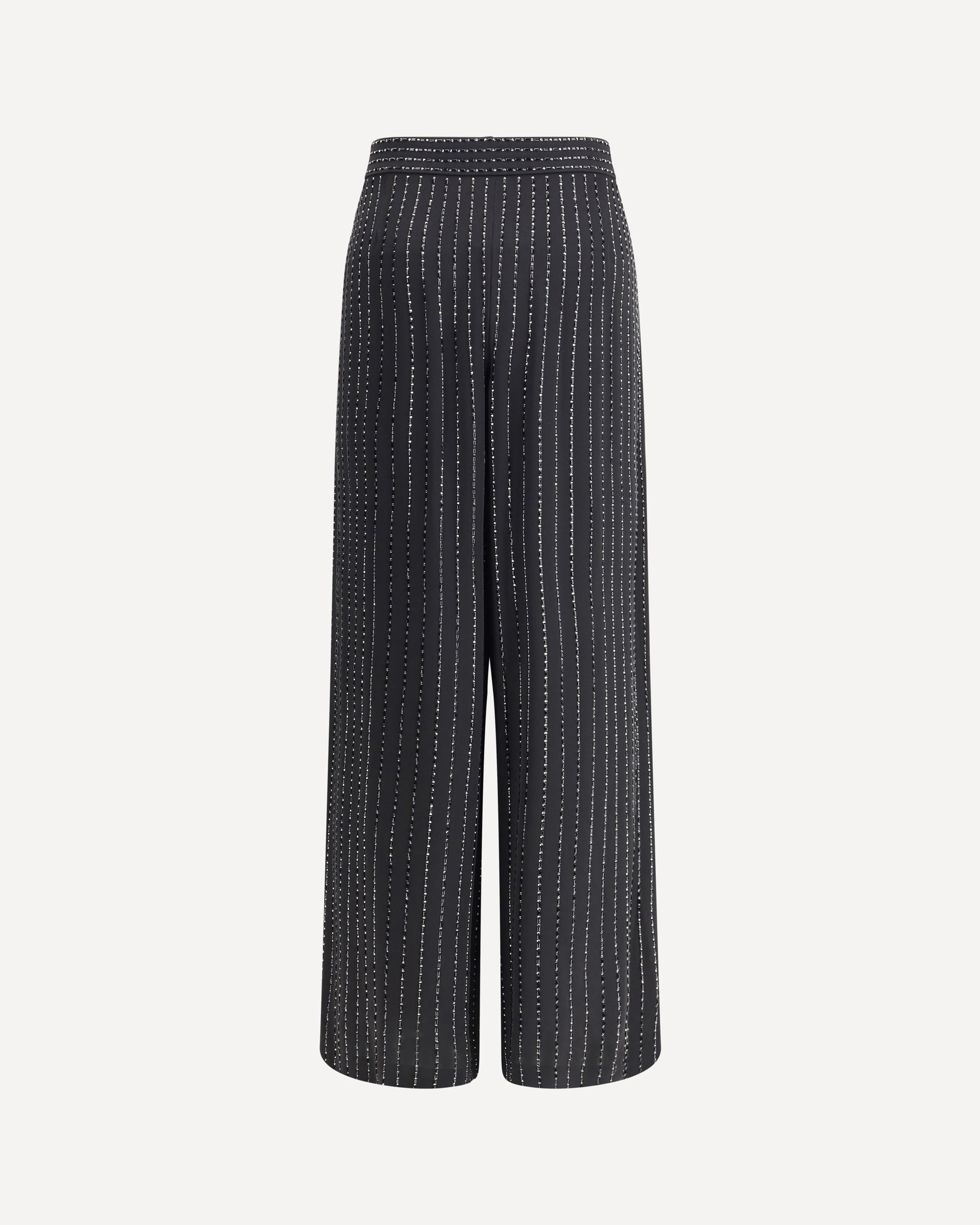 Wide-leg silk Pants with strass - 2