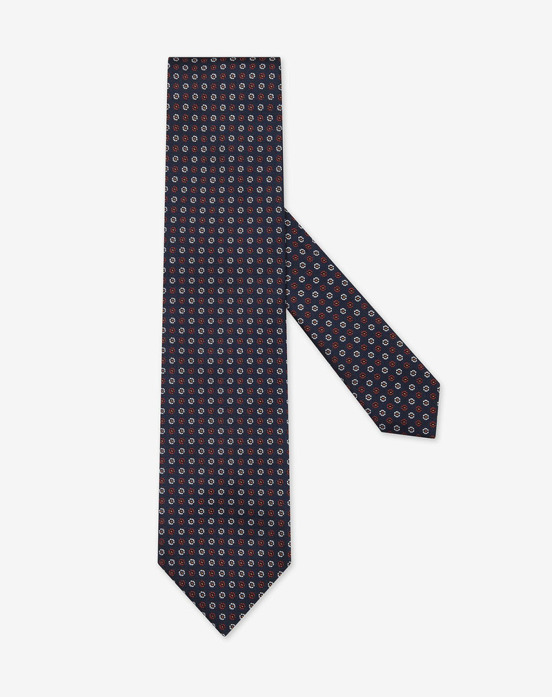 Blue/burgundy pure silk tie 1