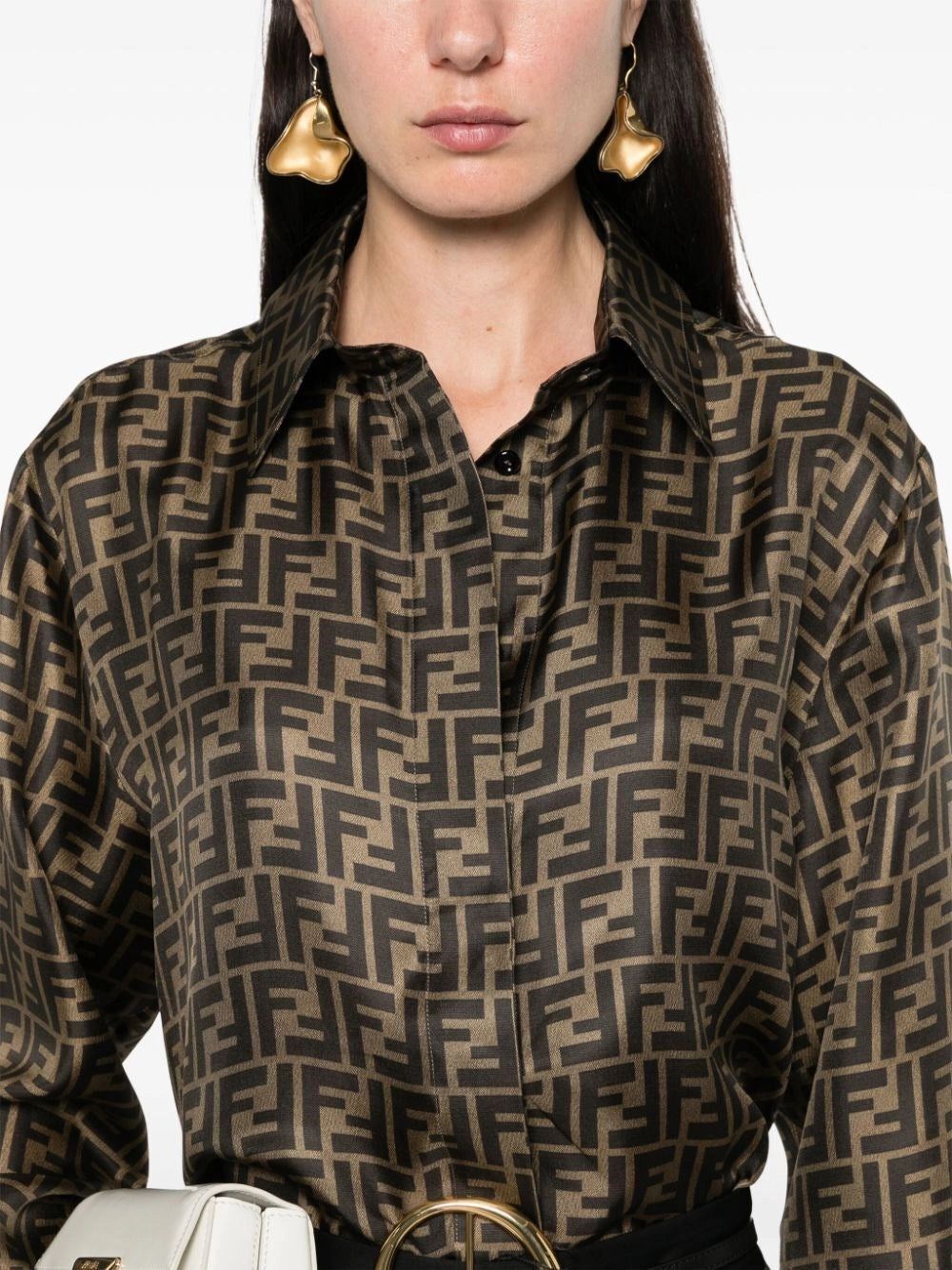 Fendi Women `Ff` Twill Shirt - 4