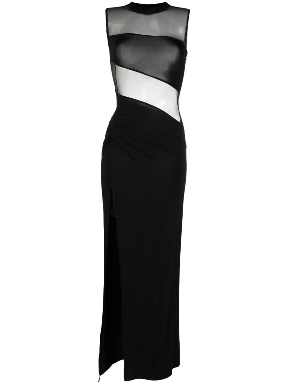 sheer-panelling floor-length gown - 1
