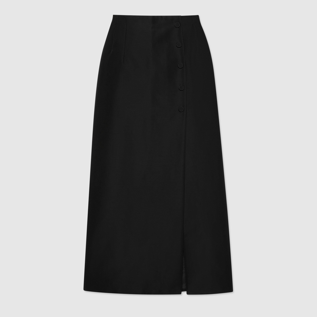 Cotton viscose faille skirt with slit - 1