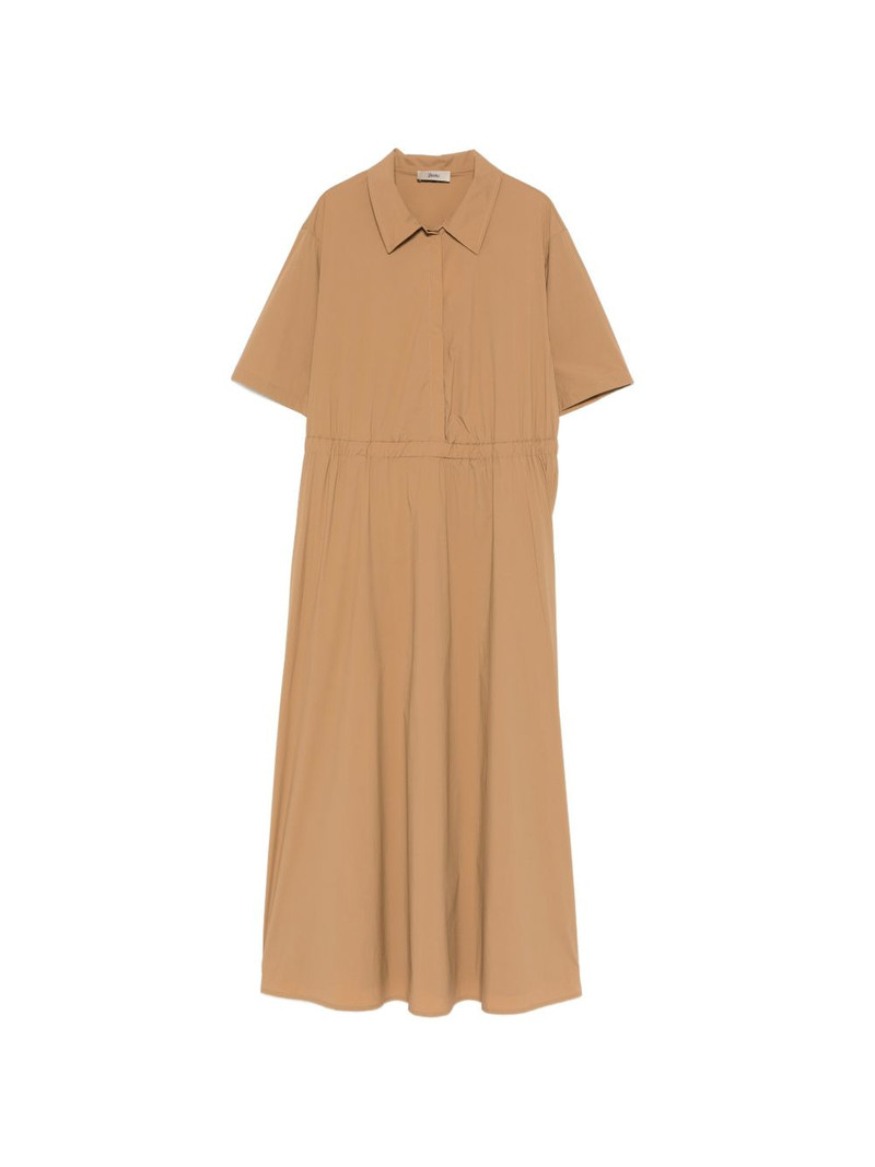 collared gathered midi dress 1