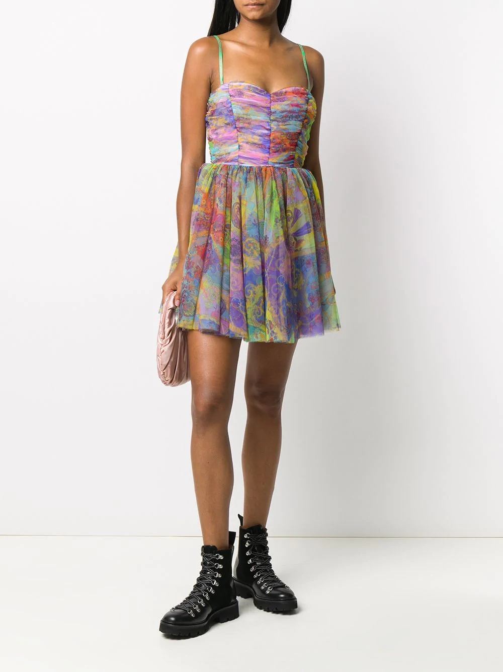 paisley print tulle dress  - 2