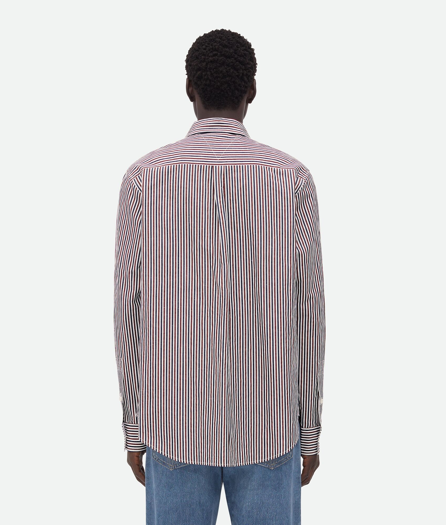 Striped Cotton Shirt With "BV" Embroidery - 3