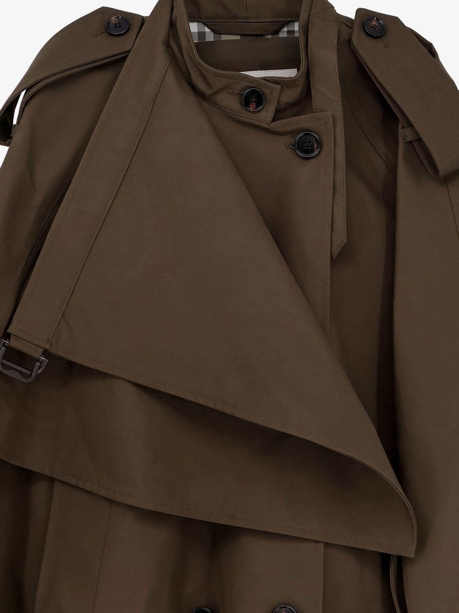 Burberry Cotton Cape With Traditional Check Lining - 3