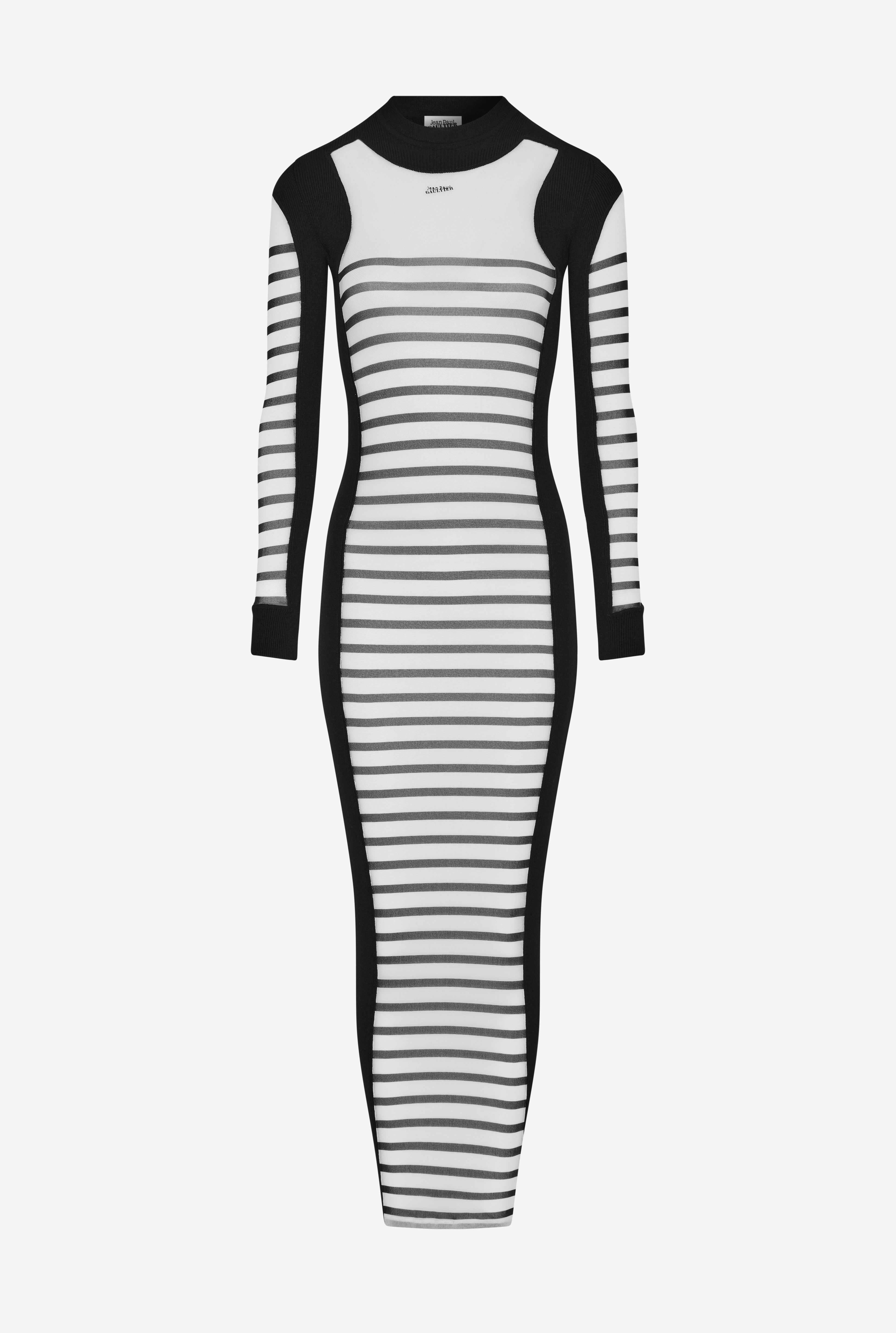 THE LONG BI-MATERIAL MARINIÈRE DRESS - 5
