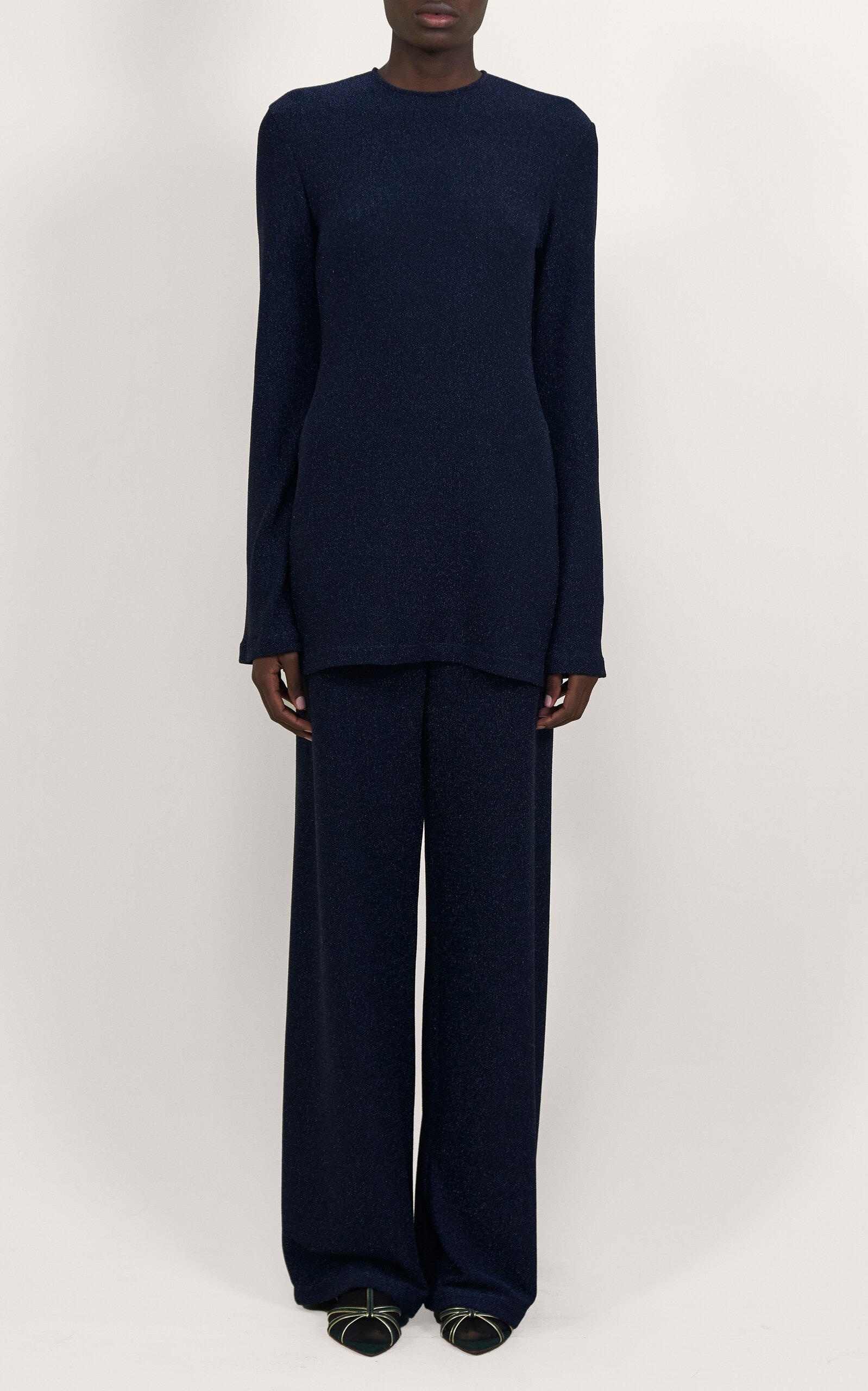 Pleasurable Effects Knit Lurex Pants navy - 2